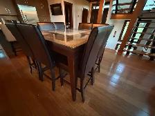 mobilier de cuisine table  et chaises en bois brune - Photo 7
