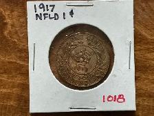 1917 NEWFOUNDLAND One Cent Coin !