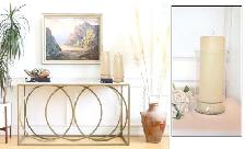LARGE CANDLES, GLASS WARE