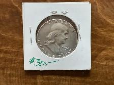 1952 USA D. FRANKLIN Silver Half Dollar 50 Cents Coin !