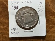 1952 USA D. FRANKLIN Silver Half Dollar 50 Cents Coin ! - Photo 2