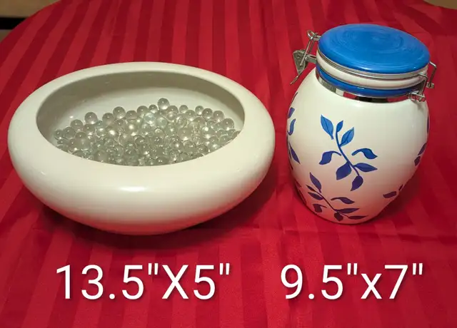 Decorative Ceramic Bowl and Cookie Jar