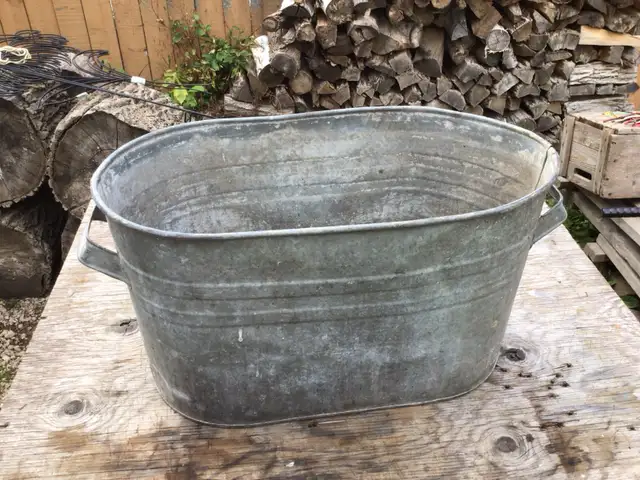 Vintage Galvanized boiler tub