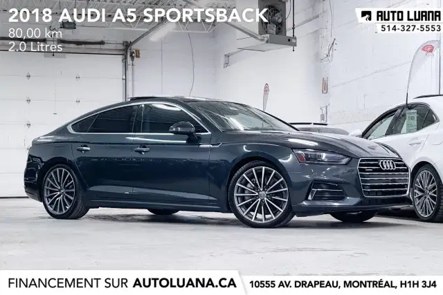 2018 AUDI A5 Sportback Progressiv TOIT PANO/CAMERA/NAV/80,000km