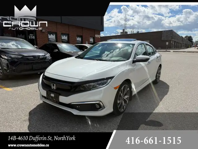 2019 Honda Civic Touring CVT, LEATHER SEATS, NAV, SUNROOF