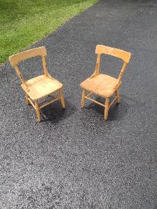 2 antique wooden children's chairs - Photo 3