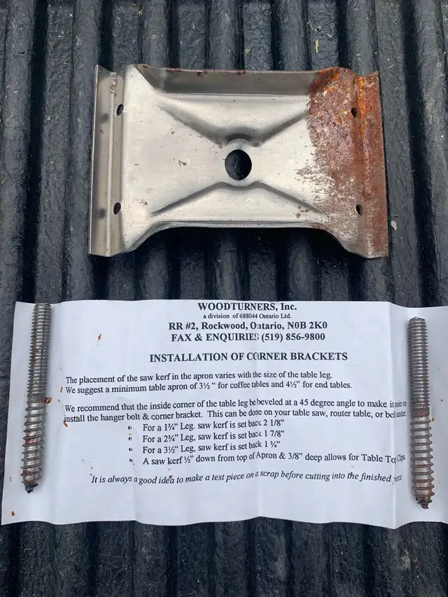 Table Corner Brackets
