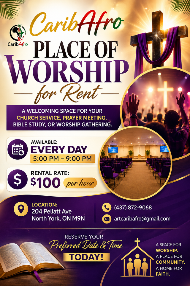 Church for rent in North York m9n