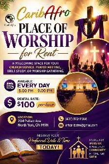Church for rent in North York m9n