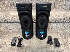 Two Honeywell QuietSet 13' Slim Mini Tower Oscillating Fans