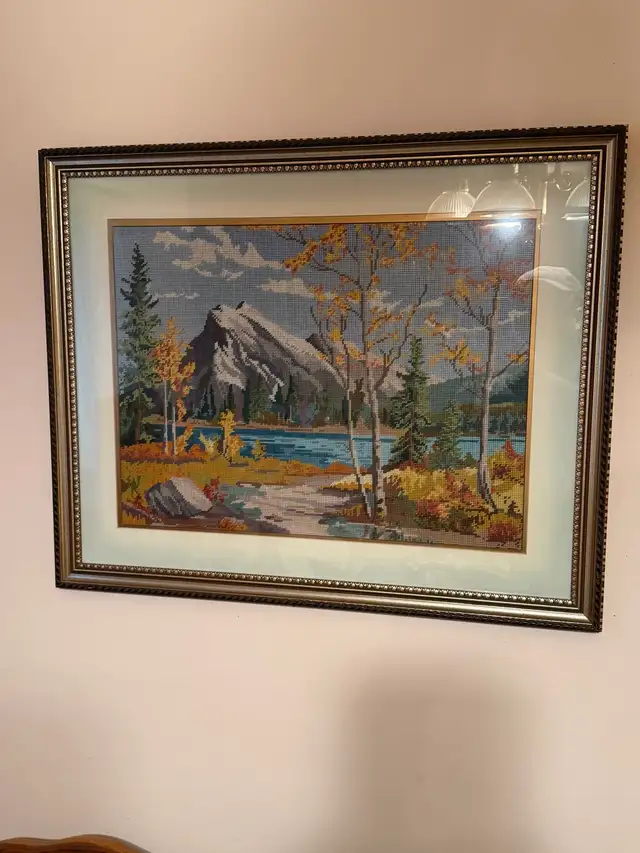 Needlepoint Mountain Scene
