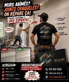 Tirage de joints & plâtrier – Vaudreuil et environs