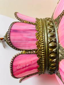 A pretty coloured glass hanging lamp - Photo 3