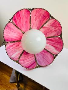 A pretty coloured glass hanging lamp - Photo 5