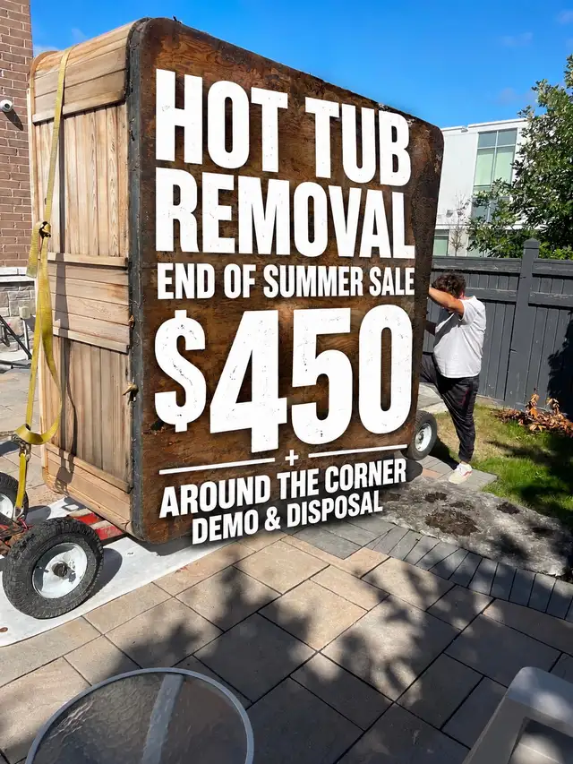 hot tub removal, dispose, delivery