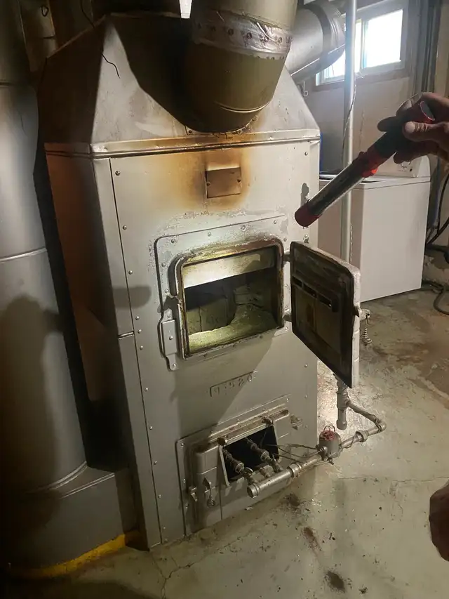 Huge old gravity fed furnace