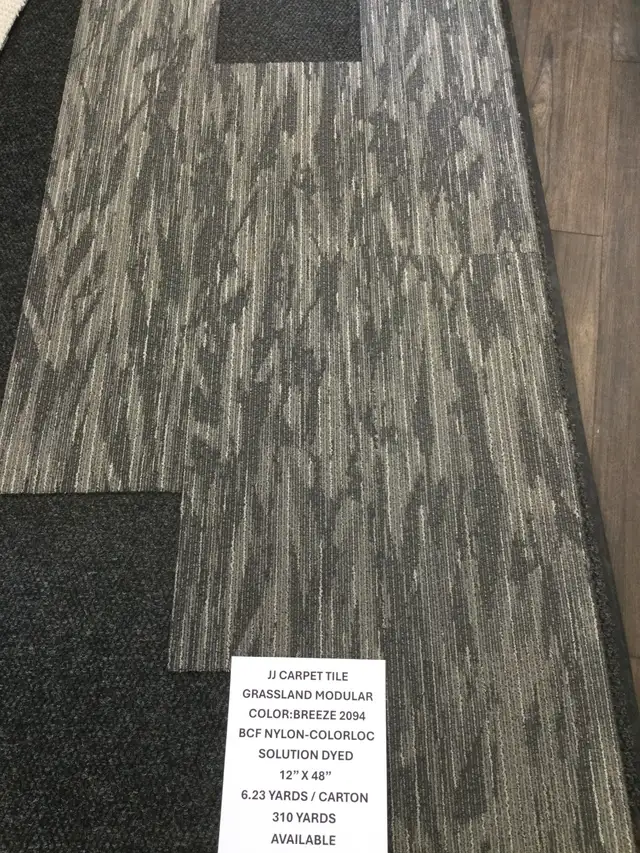NEW JJ Carpet Tile, Nylon, PVC Backing, 12'X48' Sale $2.25 sq ft
