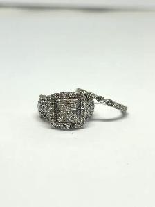 14k Princess-Cut Multi-Diamond Cushion Frame Scalloped - Photo 8