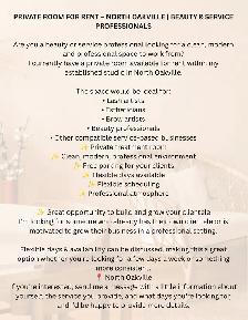Beauty room for rent