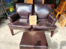 2 chairs and a footstool w/ storage