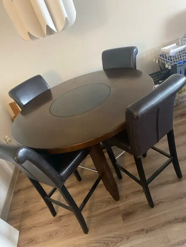 bar height dining table and 4 chairs