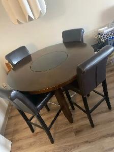 bar height dining table and 4 chairs