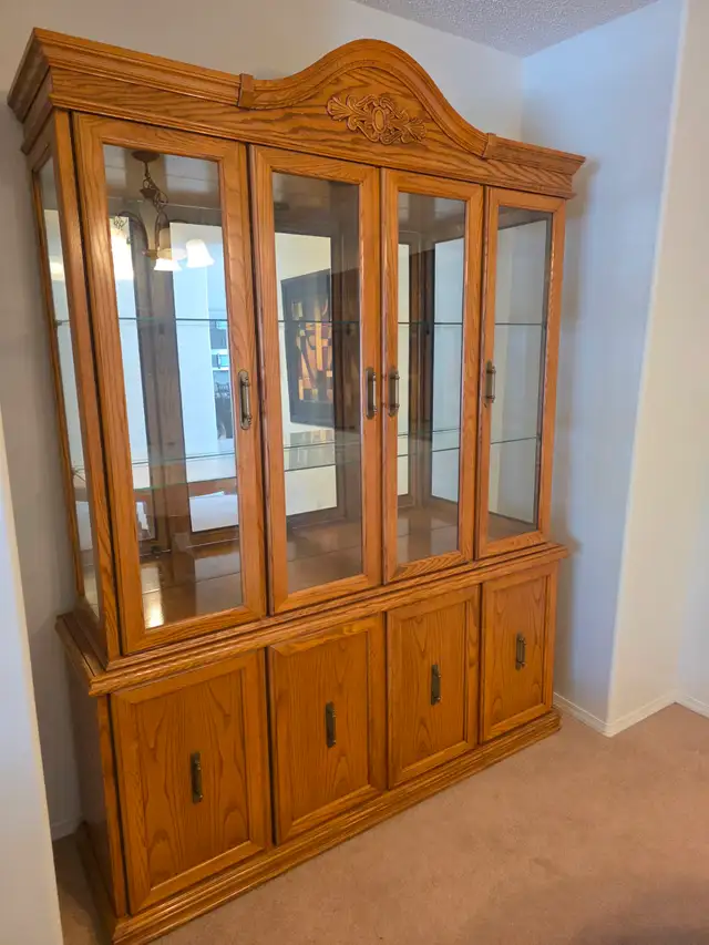 Oak Buffet and Hutch