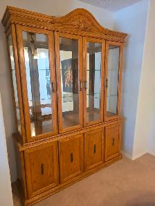 Oak Buffet and Hutch