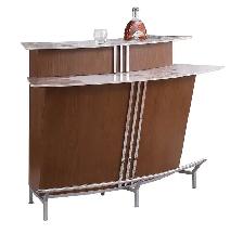 Ruby Wooden Home Bar w/ Ceramic Top and Stainless Steel Footrail