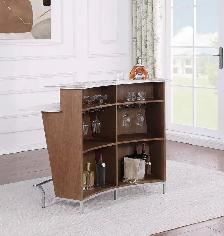 Ruby Wooden Home Bar w/ Ceramic Top and Stainless Steel Footrail - Photo 2