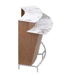 Ruby Wooden Home Bar w/ Ceramic Top and Stainless Steel Footrail - Photo 3