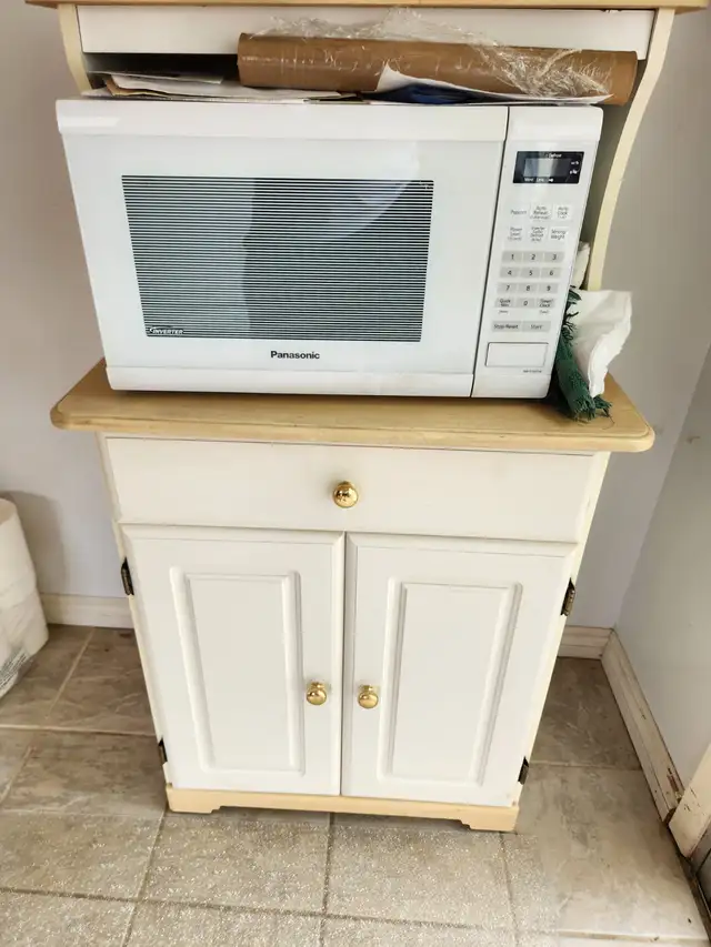 Microwave and cabinet