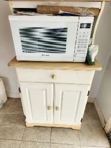 Microwave and cabinet