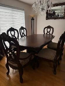 Ensemble salle à manger en bois massif – Table   6 chaises