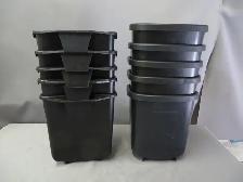 10 PETITS BACS DE RANGEMENT NOIR EPAIS SOLIDE TB ETAT - Photo 3