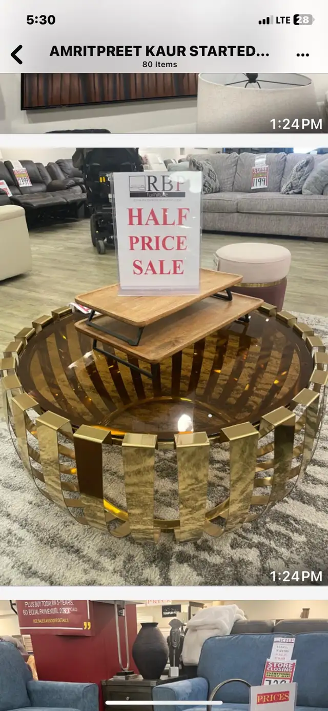 NEW BRASS COFFEE ROUND TABLE FOR SALE