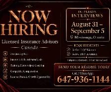 Now Hiring Licensed Insurance Advisor – Commission-Based