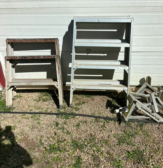 Assorted Step Ladders, Ladder Jacks & Baker Scaffold ... SOLD