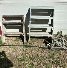 Assorted Step Ladders, Ladder Jacks & Baker Scaffold ... SOLD