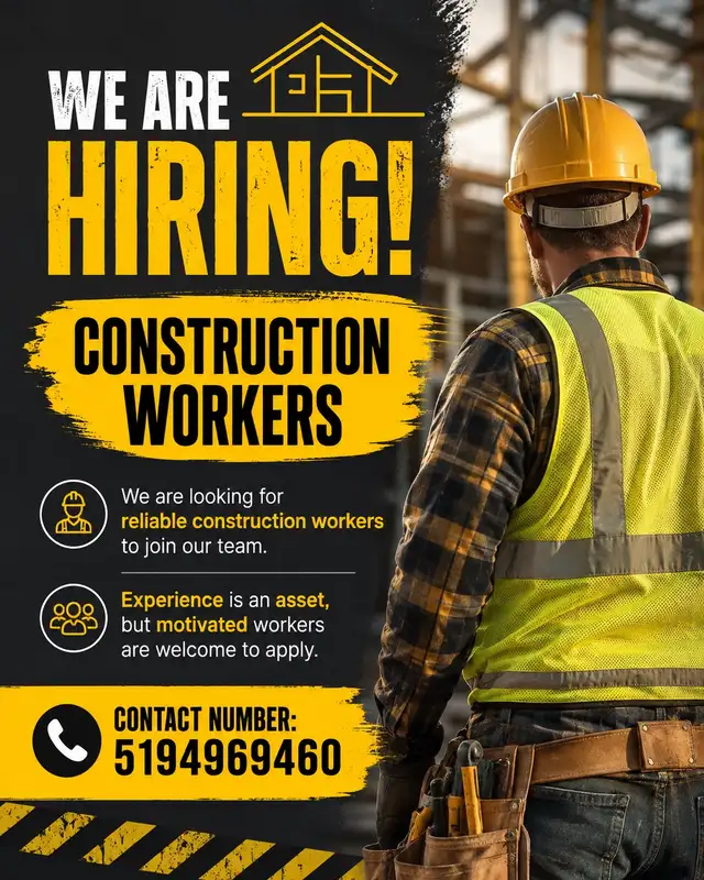 Construction Workers Needed