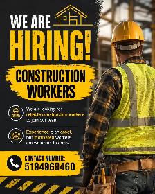 Construction Workers Needed