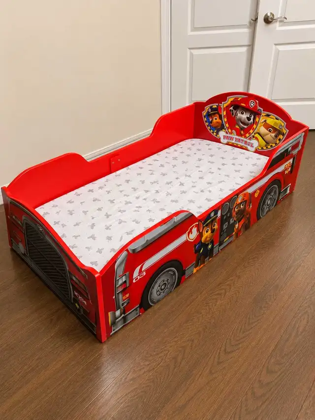 Paw patrol bed and mattress for kids under 6 years