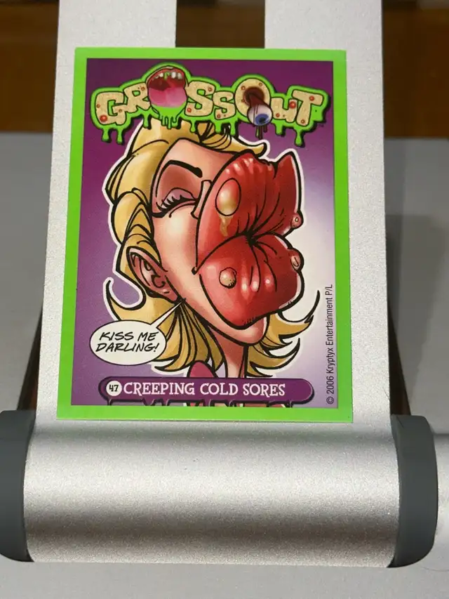 2006 Gross Out Trading Card #47 Creeping Cold Sores - Kryptyx