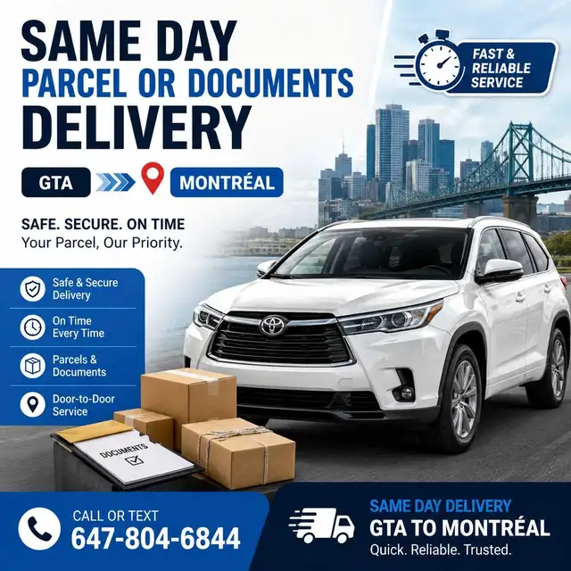 same day document/parcel delivery in hand