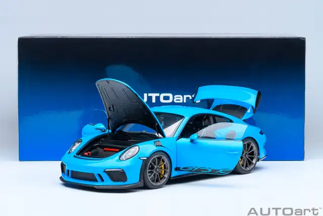 PORSCHE 911 (991.2) GT3 RS RIVIERA BLUE 1:18 BY AUTOART MODELS