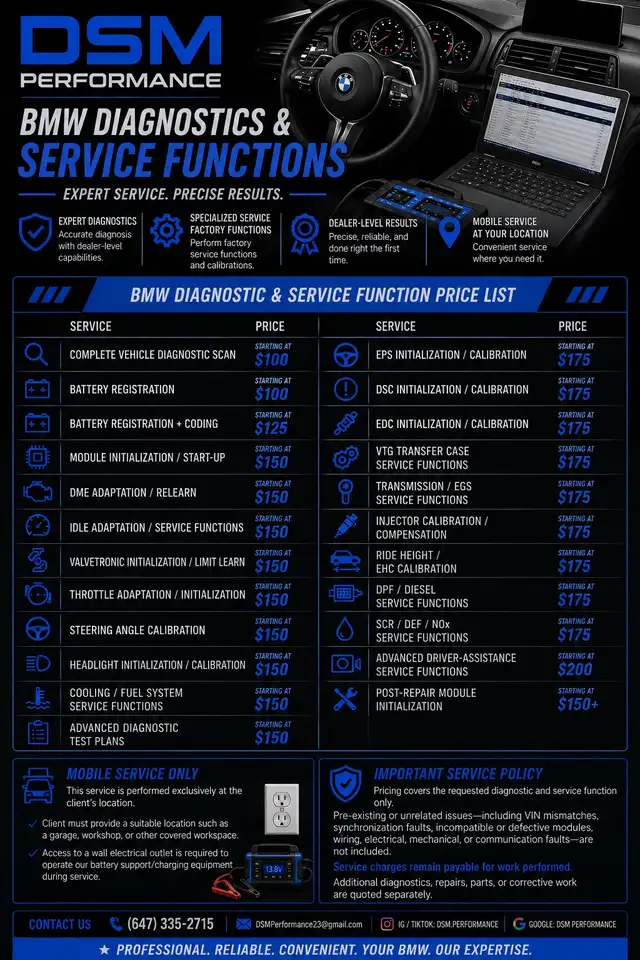 BMW F & G series diagnostics