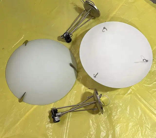 Two flush-mount ceiling lights (2 bulbs), Chrome finish