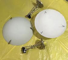 Two flush-mount ceiling lights (2 bulbs), Chrome finish