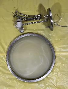 Flush-mount ceiling light (two bulbs) with marble Glass shade - Photo 2