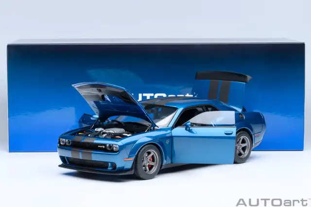 2023 DODGE CHALLENGER SRT SUPER STOCK BLUE 1:18 AUTOART MODEL